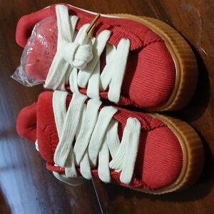 Puma FENTY Red Platform Sneakers